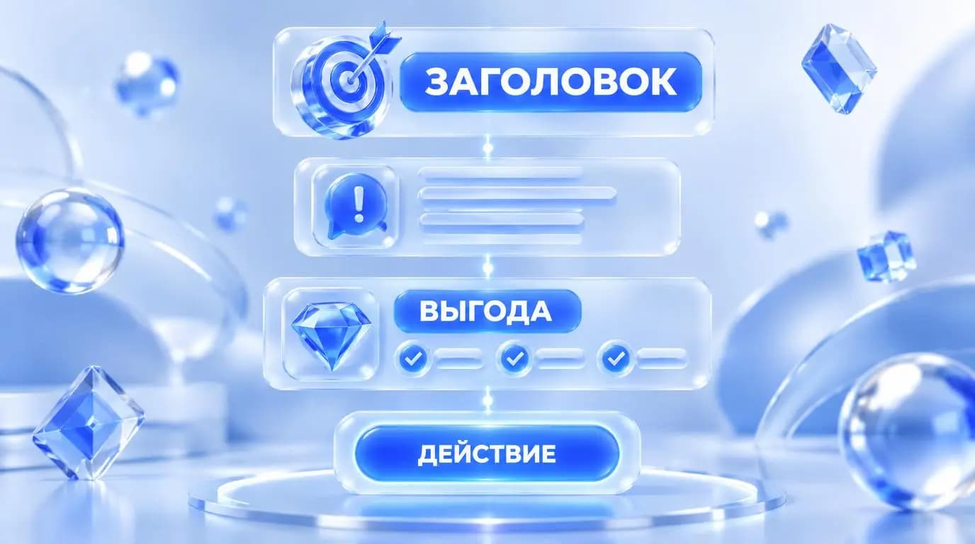 Структура продающего текста: заголовок, выгоды и призыв к действию