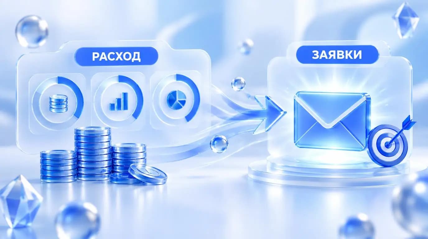 Показатели статистики Яндекс Директа: расход, заявки и цена заявки