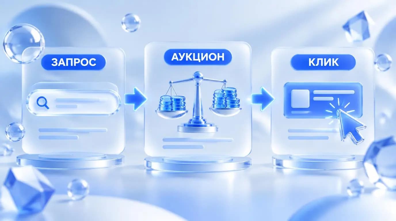 Как работает контекстная реклама: запрос, аукцион и клик