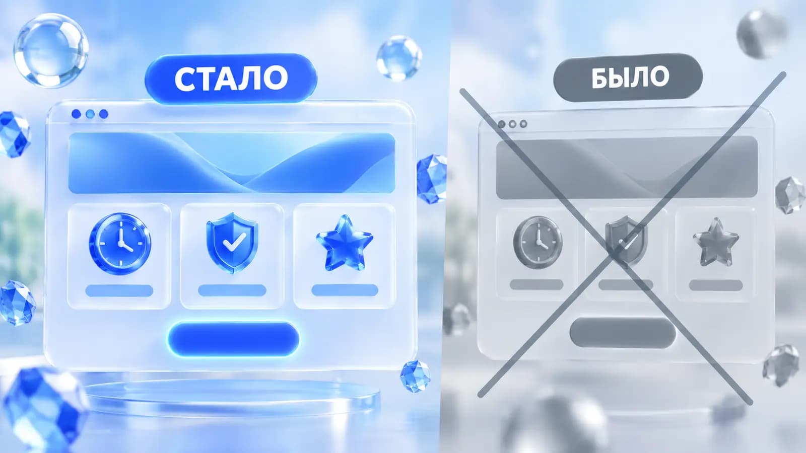 Пример продающего текста для лендинга: первый экран до и после
