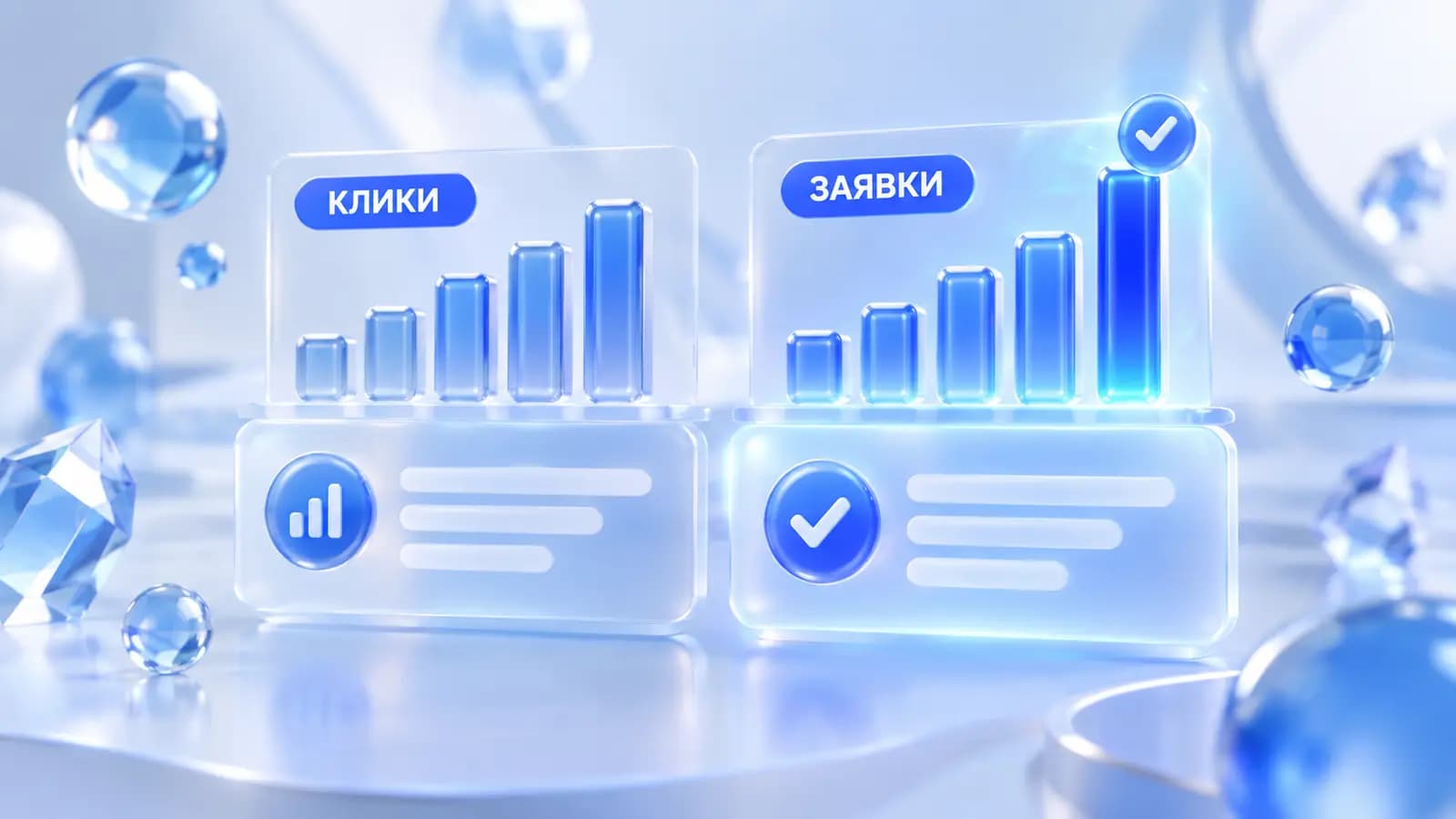 Проверка вариантов рекламы товара: клики и заявки по объявлениям