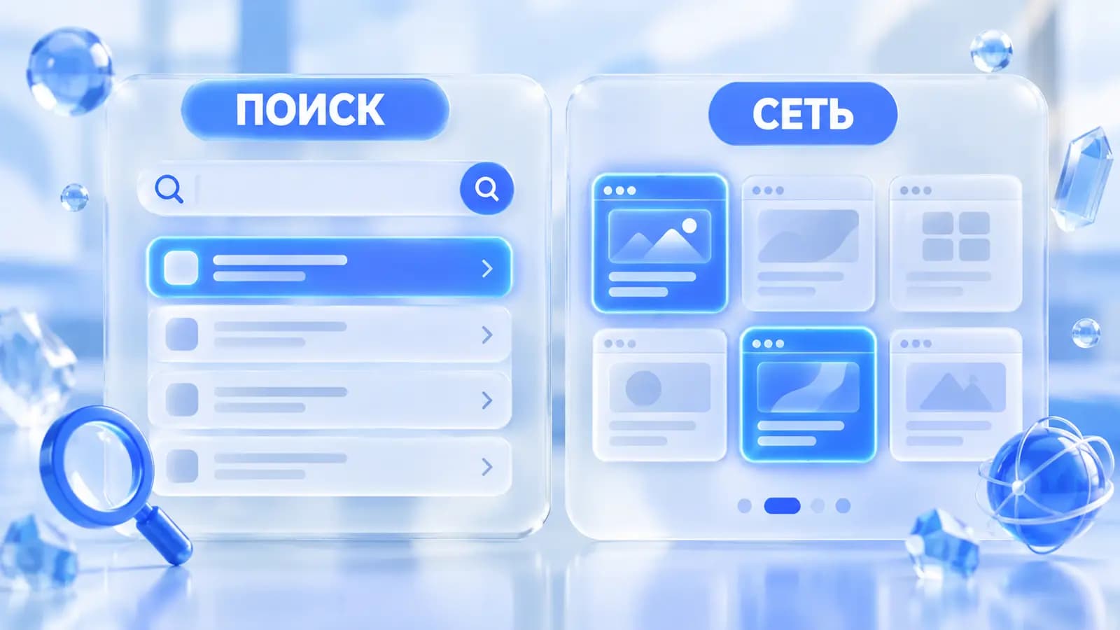 Два вида контекстной интернет-рекламы: поиск и сеть сайтов-партнёров