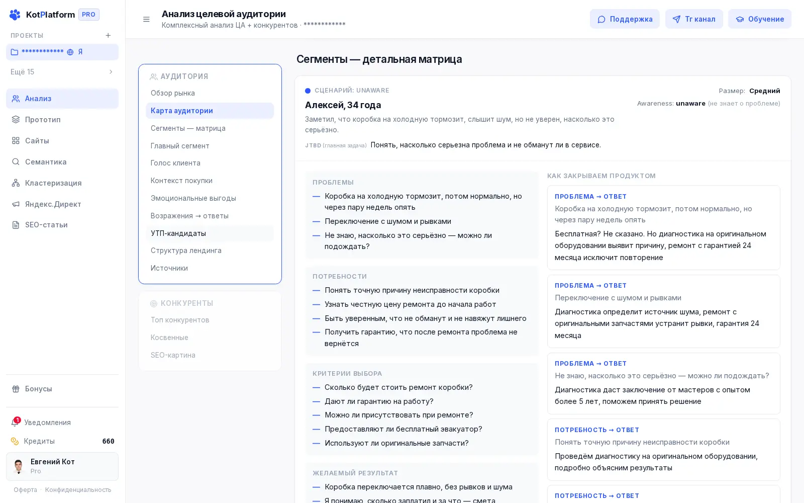 Разбор покупателей для стратегии продвижения товара в KotPlatform